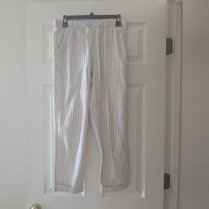LOFT Neutral Striped Pants | Small